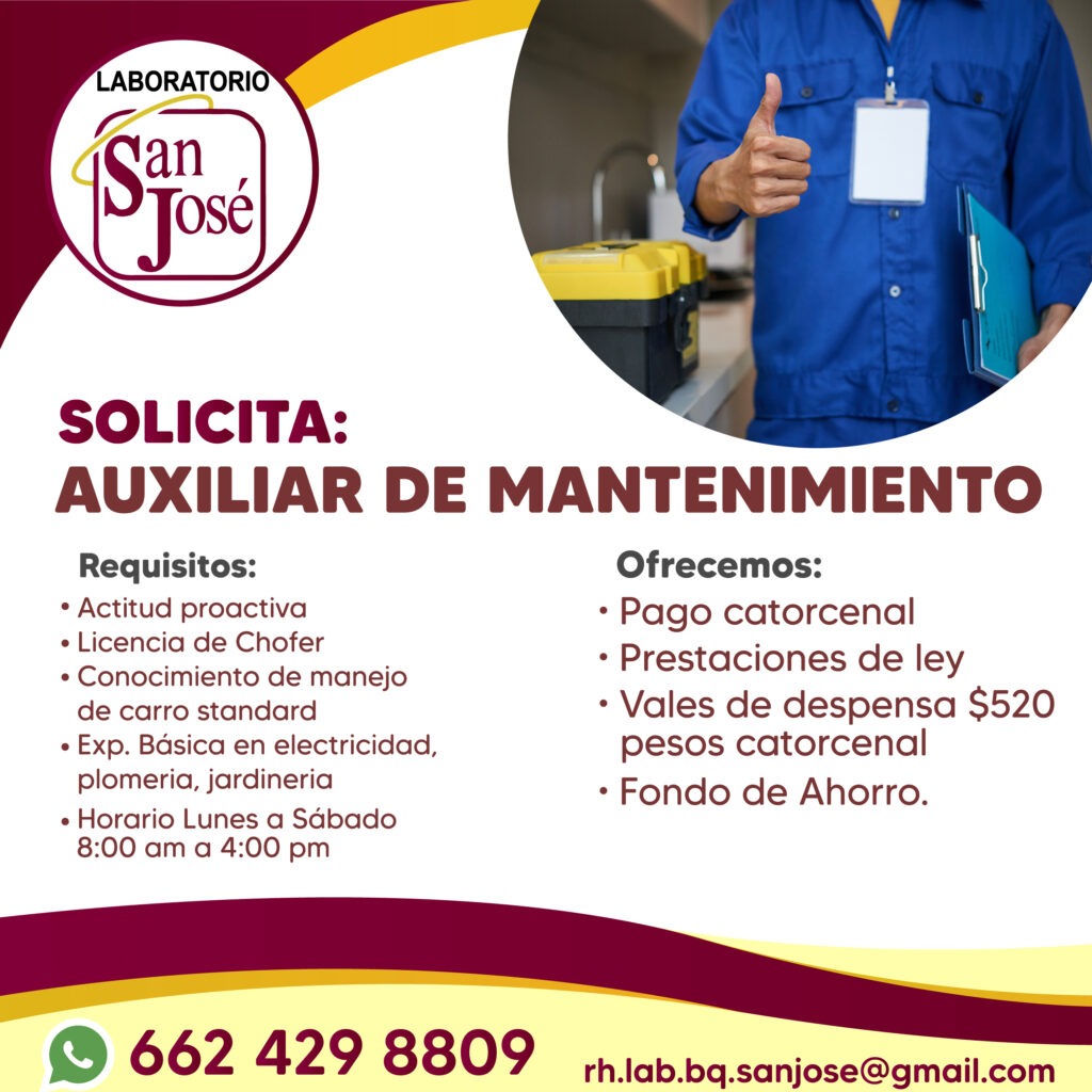 Se solicita auxiliar de mantenimiento_Mesa de trabajo 1