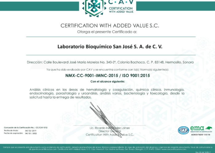 CERTIFICADO ISO 9001 2015 v